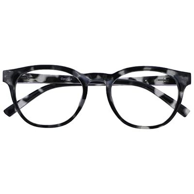 OPULIZE Blu Blue Light Blocking Glasses Cool Round Frame Spring Hinges Improve Sleep Computer Gaming Anti-Reflective Black Tortoise Mens Womens B5-W 0.00