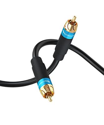 BlueRigger RCA Audio Subwoofer Cable (2M, Dual Shielded, Gold Plated RCA to RCA Connectors) – for Subwoofer, Amplifier, Home Theater