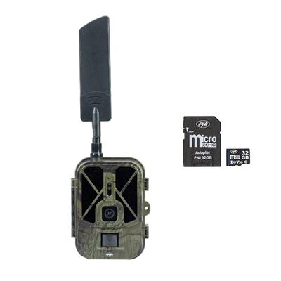 PNI Telecamera da caccia WLAN 550C Internet 4G LTE, accesso live tramite l'applicazione Tuya, telecamera per animali selvatici con sensore di movimento, visione notturna, APP, scheda SD integrata da