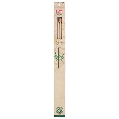 Prym Single-Pointed Knitting Pins Bamboo 33 cm 5.50 mm, Natural, One Size