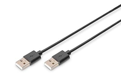 DIGITUS Cable de conexión USB 2.0 - 1,0 m - USB A (m) a USB A (m) - 480 Mbit/s - Compatible con USB - Negro