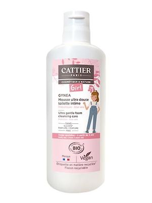 Cattier - Gynea Girl - Schiuma Ultra Morbidezza Toilette Intime - Da 3 anni alla Pubertà - 150 ml