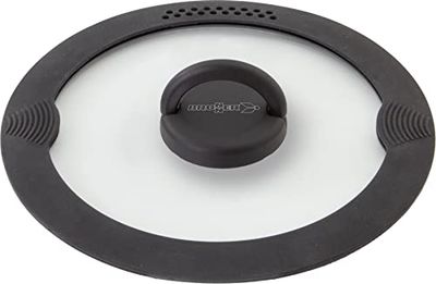 BRUNNER 0806103N Coperchio in Vetro con Bordo in Silicone Antirumore e Colapasta, Covery Diametro 24 Cm, Peso 400 G