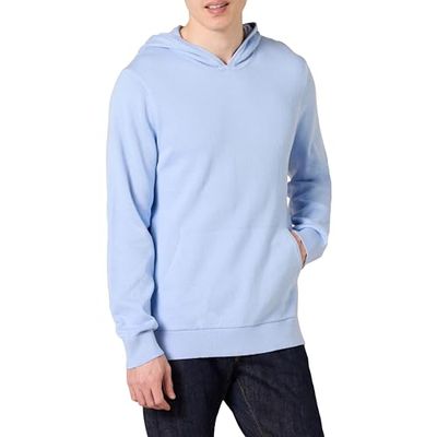 Amazon Essentials Men's Relaxed-Fit Hooded Jumper, Powder Blue, S