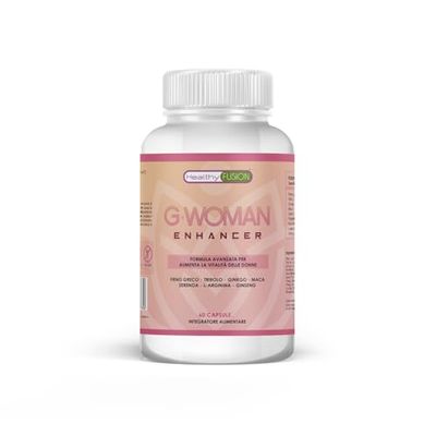 Healthy Fusion G Woman | Potente attivatore e stimolante al 100% per le donne | Aumenta l'energia, le prestazioni fisiche e muscolari | Maca, Tribulus, Ginseng, Ginkgo | 60 Capsule