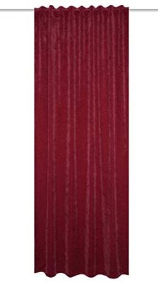 HOMEbasics 085425-5601 - THERMOCHENILLE WOLLY thermogordijn - met combiband | bordeaux 145 x 135 cm