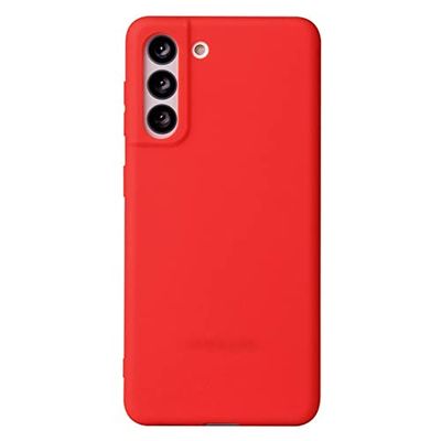 Ultra cienki pokrowiec na telefon Samsung Galaxy S21 Plus, [odporny na wstrząsy ochrona przed upadkiem] miękki i elegancki TPU cienki matowy futerał do Samsung Galaxy S21 Plus - czerwony