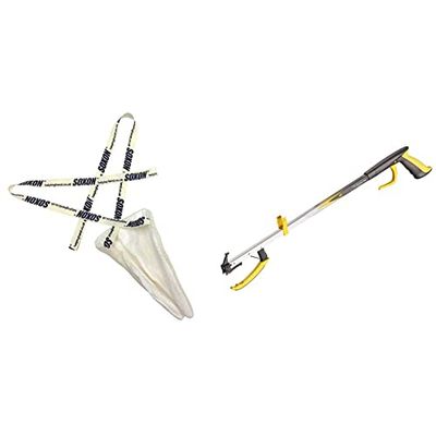The Helping Hand Company Soxon Sock Aid - Fabric Sock Aid Tool and Stocking Applicator - Easy to Use Sock Puller Aid for Elderly, Disabled, White & Classic Pro Reacher Grabber 32 inch / 82cm.