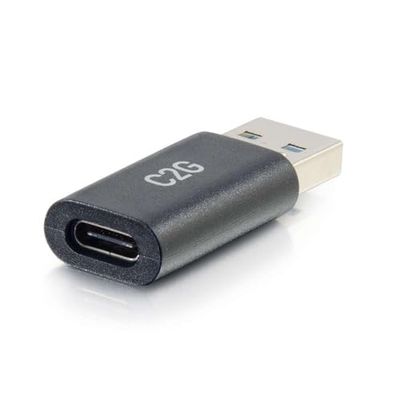 C2G Adaptateur USB C Femelle vers USB A mâle SuperSpeed USB 5 Gbit/s, Compatible avec Smartphones, tablettes et Ordinateurs Portables