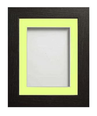 Frame Company Watson Black Picture Photo Frame fitted with Perspex, 16x12 inch with Lemon Bon Bon Mount for image size 14x10 inch