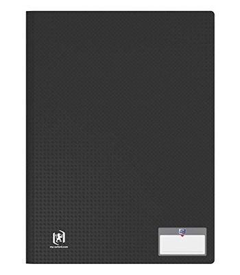 OXFORD Memphis Pack of 10 Document Sleeves A4 200 Sheets / 100 Pockets Polypropylene Cover Black