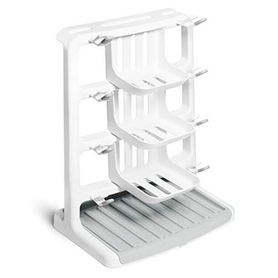 Munchkin Tidy Dry Space Saving Baby Bottle Drying Rack, White, 1 Count (Pack of 1)