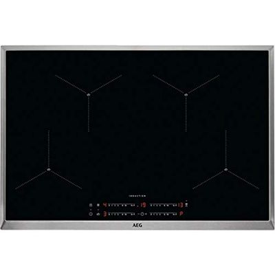 AEG IAE84411XB - Placa de cocción autónoma (inducción, serie 7000, con SenseBoil®, Hob²Hood, control deslizante, 80 cm, marco de acero inoxidable, 4 zonas de cocción, función de alimentación,