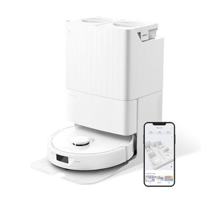 roborock Qrevo Aspirapolvere Robot con stazione di aspirazione con funzione di lavaggio, Sistema di aggancio all-in-one, evitamento ostacoli 3D, 5500Pa, Sistema di mappatura multi-livello