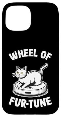 Wheel Of Fur-Tune Robot Vacuum Cleaner Funny Cat Case for iPhone 15