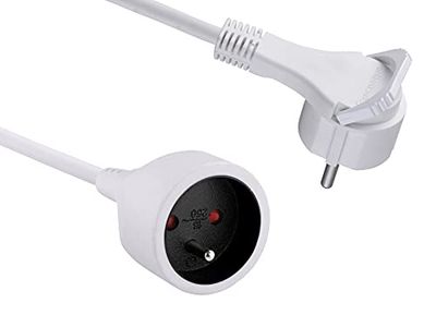 Electraline 101461 - Prolunga, 5 metri, colore: Bianco