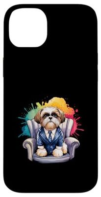 Colorful Shih Tzu with a chic suit Case for iPhone 14 Plus