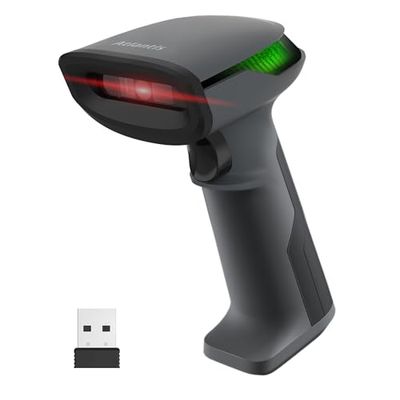 Atlantis A08-LD230P-2D-W Scanner de Codes-Barres sans Fil 1D et 2D Optique Prof (640x480), 60 fps, Lecture Depuis Smartphone et écran, Code pharmaceutique, Connexion USB, Guide Rapide