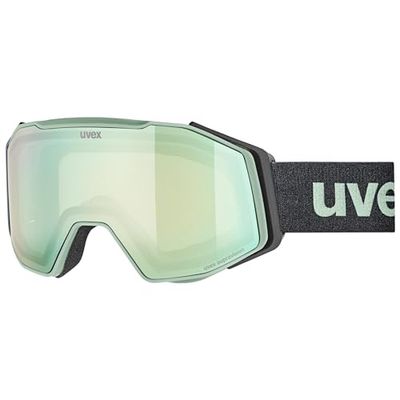 uvex gravity FM, lunettes de ski, Adulte unisexe, oxid green matt/opal-clear, one size
