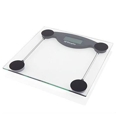 Orbegozo PB 2211 - Bilancia pesapersone, attivazione a sfioramento, indicatore di sovraccarico e batteria scarica, display LCD, max. 150 kg