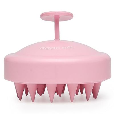 Good Nite Hoofdhuid Massager Shampoo Borstel Zachte Siliconen Haar Hoofdhuid Massager Reiniging Haarborstel Tool voor Vrouwen Mannen Haargroei Zorg Verminder Roos Hoofd Ontspanning Roze