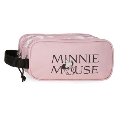 Disney Joumma Minnie Heads Pencil case Triple Pink 22x10x9cm Polyester 1.98L, Pink, One Size, Triple Case