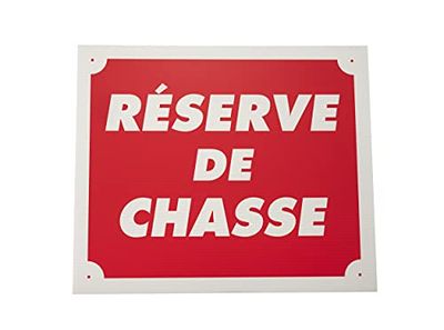 Januel – Bord voor jacht – teken voor territoire de jacht, waarschuwingsbord – 30 x 25 cm – rood & wit – Akylux flexibel 4 mm