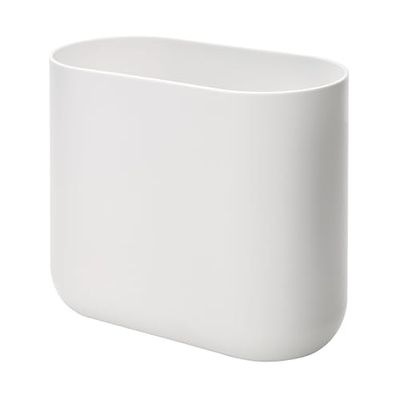 iDesign Cade caixote do lixo para casa de banho ou cozinha, caixote do lixo pequeno de plástico, branco, 26,8 cm x 14,0 cm x 24,8 cm