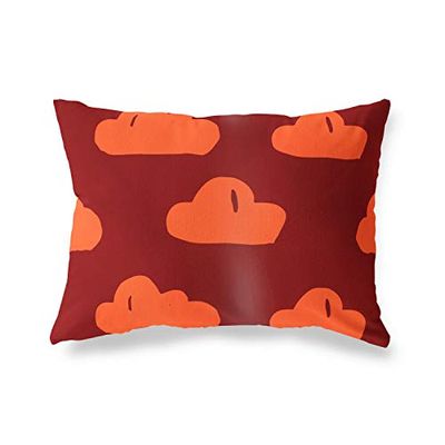 Bonamaison dekorativt kuddöverdrag orange & bordeux, prydnadskuddöverdrag, heminredning örngott för vardagsrum, soffa, sovrum, storlek: 35 x 50 cm – designad och tillverkad i Turkiet
