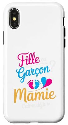 Annonce Sexe Bebe Baby Shower Mamie Bebe Fille Ou Garcon Coque pour iPhone X/XS