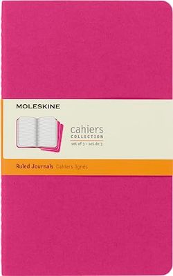 Moleskine Cahier Journal, Large, Ruled, Kinetic Pink (8.25 X 5)