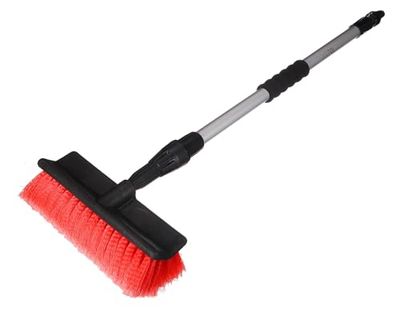 SIXTOL CAR Detailing WASH-borste 1 | teleskopisk tvättborste | biltvättborste med vattenanslutning | teleskopborste bil | rengöringsborste | skonsam mot färg | 82–129 cm
