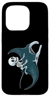 Spooky Manta Ray Skeleton Halloween Case for iPhone 15 Pro
