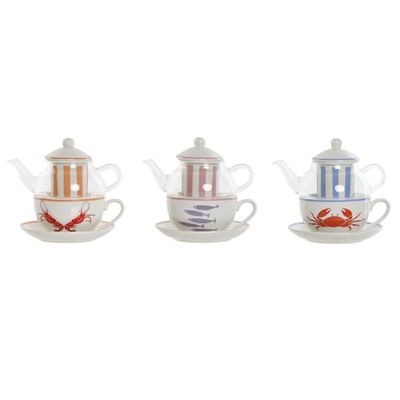 TETERA SET 3 CRISTAL 16,5X13,5X14 250ML 3 SURT