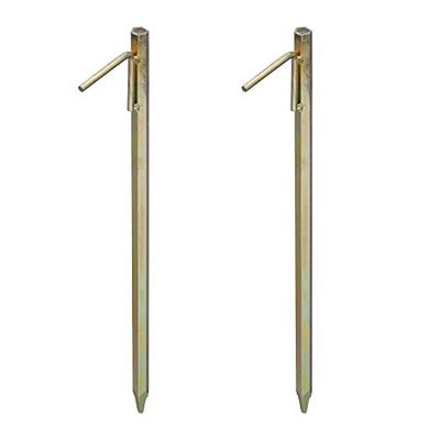 Relaxdays Set de Dos piquetas XXL para Camping, Anclaje para Suelo Duro, 51cm, Acero galvanizado, Amarillo