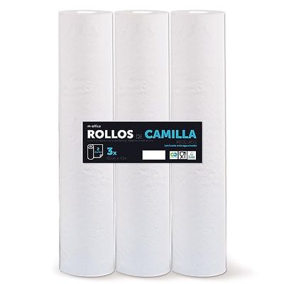 Rollo para Camilla, Rollo Papel para Camilla de Procedimientos Médicos, Masaje, Tratamientos de Belleza y Spa, Papel para Camilla de Estética y Masaje (60cm x 70m laminado reciclado, 3 unds)