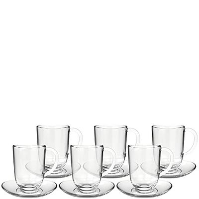 Leonardo Napoli 024215 - Set di 12 tazze e piattini, lavabili in lavastoviglie, 380 ml, 14 Ø