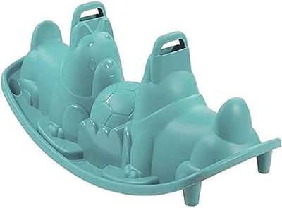 Smoby Balancín Infantil Perro, Color Azul Tormenta, Ergonómico y Divertido, Asientos con Dos Asas, Tratamiento Anti-UV, LxAnxAl: 115 x 49,5 x 50,7cm (830208)