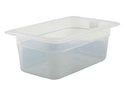Cambro 44PP190 Sartén de polipropileno translúcido de 2,7 cuartos, tamaño 1/4 por almacén de servicio de alimentos