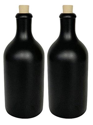 mikken Aceitera (2 unidades, 500 ml, loza, con corcho), color negro