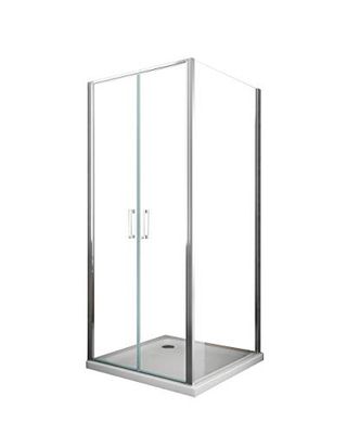 Box Doccia Angolare Con Parete Fissa Laterale e Porta Battente Apertura Saloon H.190 Vetro 6 mm Easy-clean Reversibile (Fissa 65-67,5 x Saloon 72-75)