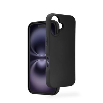 Hama MagCase - Custodia per iPhone 16 Plus, custodia posteriore per Apple MagSafe, antigraffio, extra protezione per fotocamera e display, compatibile con ricarica wireless morbida, colore: Nero