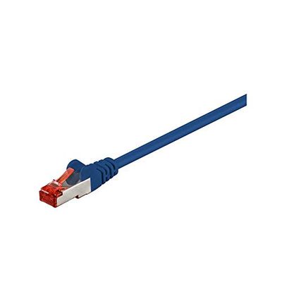 Goobay 95512 CAT 6 Câble de Liaison, S/FTP (PiMF), Bleu, 5 m Longueur