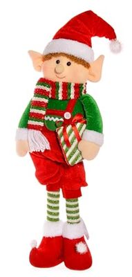 Ciao Kerst Elf Male (60cm) poppendecoratie in polyester, rood en groen
