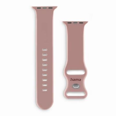 Hama Correa para reloj Apple Watch 42/44/45/49 mm (para reloj, silicona, pulsera, color rosa reemplazable)