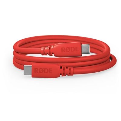 RØDE Cable SC27 USB-C a USB-C SuperSpeed para transferencia de datos rápida de hasta 5 Gbps y suministro de energía de 60W (2m, rojo)