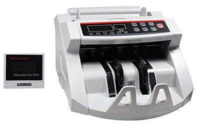 Contador de billetes profesional con detector de billetes falsos y doble pantalla LED