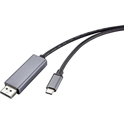 Renkforce RF-4630696 USB-C-displaykabel USB-C/DisplayPort Aansluitkabel USB-C stekker, DisplayPort-stekker 1.00 m Zwa