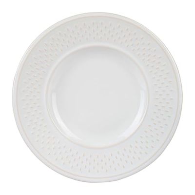 Genevieve Lethu 545268 Set med 6 Desserttallrikar med riskorn - vit lergods - Ø 21 cm