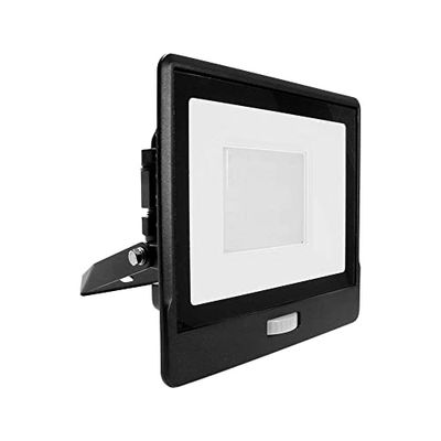 V-TAC Faro LED da Esterno con Chip Samsung 50W con Sensore PIR di Colore Nero Impermeabile, Luce Bianco Caldo